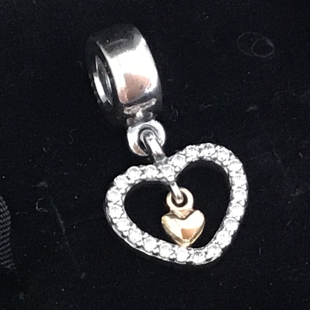 Pandora two tone heart charm